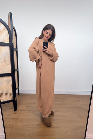 Abra knit dress camel