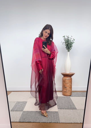 Wine ombre kaftan dress - lisi