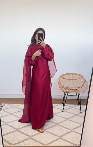 Two piece cape with dress wine-valerie