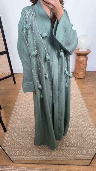 Imani abaya in Persian green