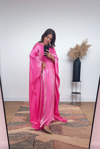 Shimmer butterfly kaftan in hot pink- velora