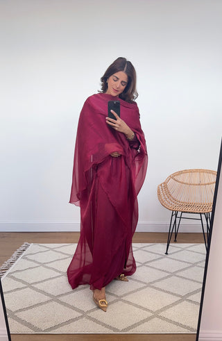 wine two piece scarf kimono- danya