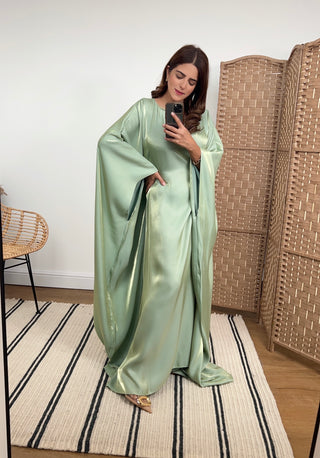 Velora kaftan in shimmer mint