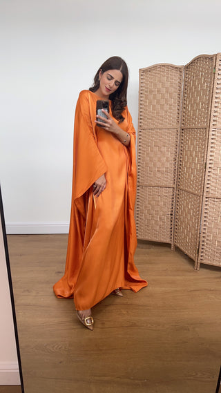 Velora kaftan in shimmer orange