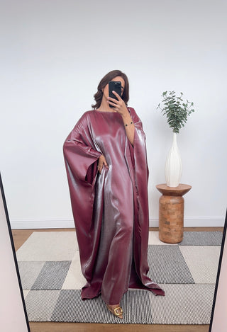 wine Shimmer Butterfly kaftan- velora