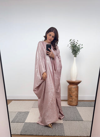 light pink Shimmer Butterfly kaftan- haya