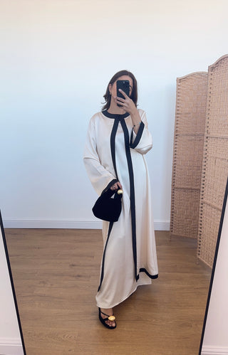 PREORDER cream/black two piece dress- ALAYNA