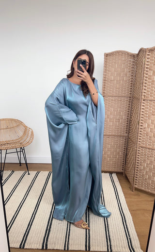 Shimmer butterfly kaftan in Powder Blue- velora