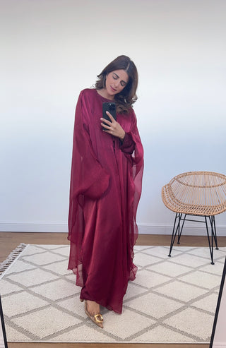 wine two piece scarf kimono- danya