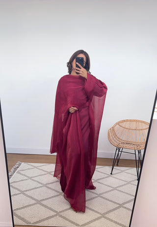 wine two piece scarf kimono- danya