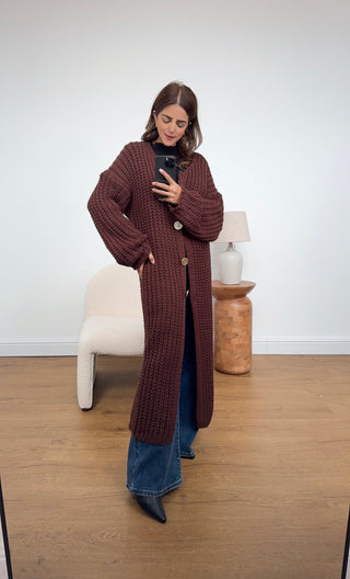 Sefa long cardigan in coco