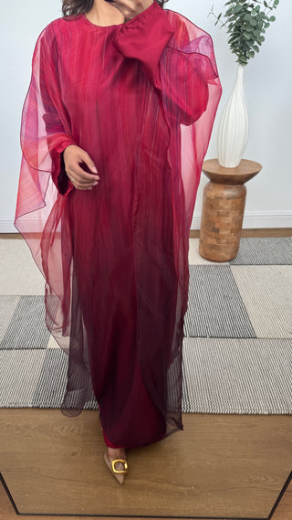 Wine ombre kaftan dress - lisi