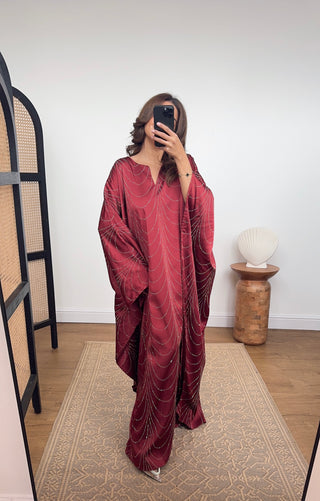 Salata kaftan dress wine