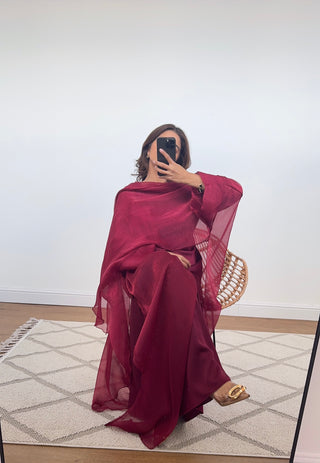 wine two piece scarf kimono- danya