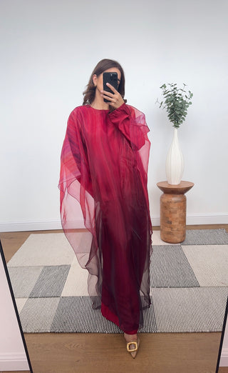 Wine ombre kaftan dress - lisi