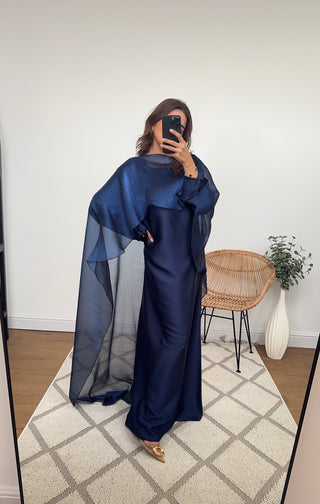 Two piece cape with dress navy-valerie