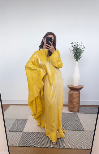 Yellow Shimmer kaftan dress- Karasi