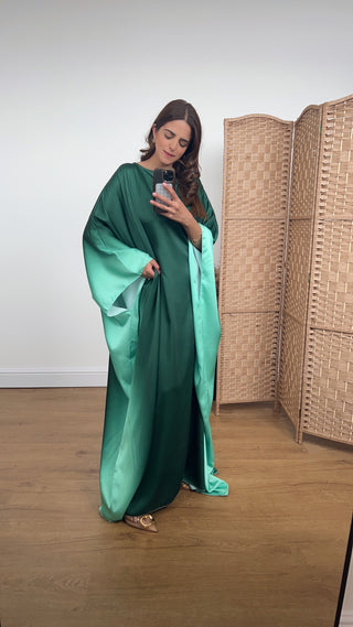 Kaiia ombre dress in emerald/mint