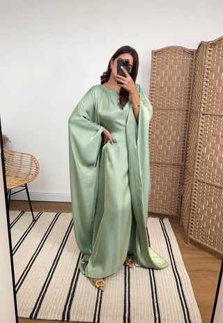 Velora kaftan in shimmer mint