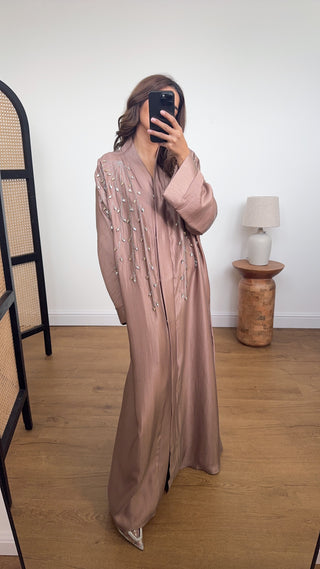 aafia abaya in rose