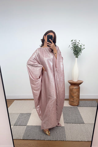 light pink Shimmer Butterfly kaftan- haya