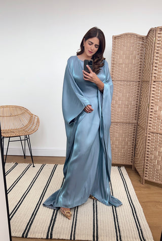 Shimmer butterfly kaftan in Powder Blue- velora