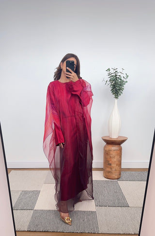 Wine ombre kaftan dress - lisi