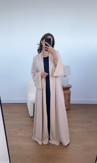 Fariba open abaya beige