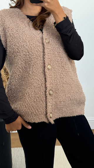 Tana vest cardigan beige