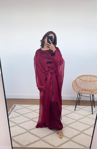 wine two piece scarf kimono- danya