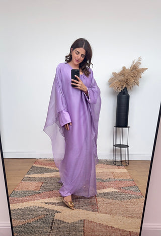 Lilac pleat neck kaftan- siya