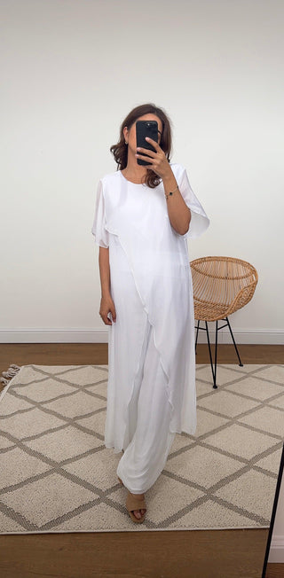 white silk split coord- talia