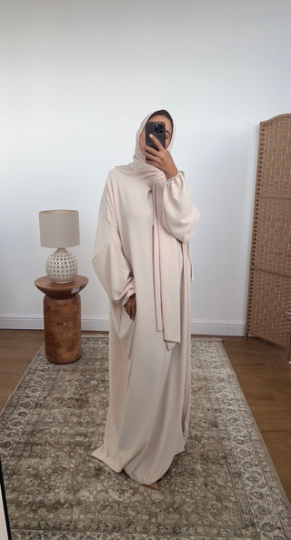 Layli Hooded Abaya cream