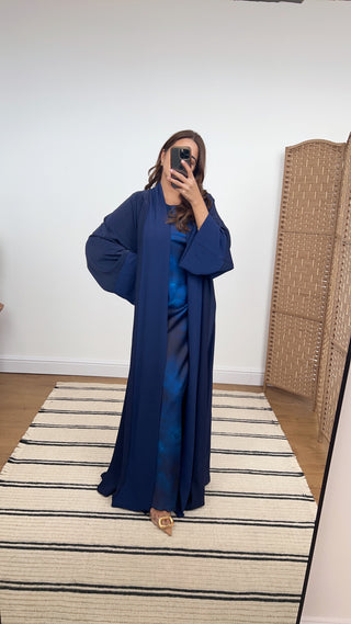 Fariba open abaya navy