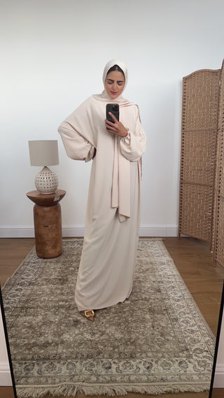 Layli Hooded Abaya cream