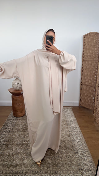 Layli Hooded Abaya cream